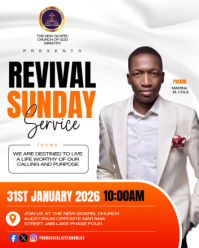 White Revival Sunday Service Instagram Portrait Template
