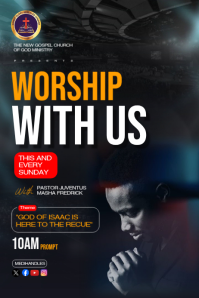 MODERN CHURCH FLYER TEMPLATE Banner 4' × 6'