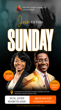 黑色 church event WhatsApp Status Template