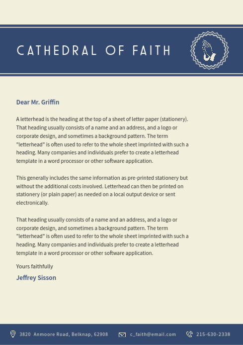 Copy of Modern Church Letterhead Design | PosterMyWall