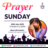 modern church prayer Sunday invitation invite flyer template design Instagram post
