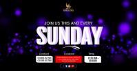 Black Church Service Gedeelde afbeelding op Facebook Template