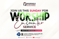 White Sunday Worship Service Poster Template