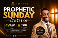 Black Prophetic Sunday Service Poster Template