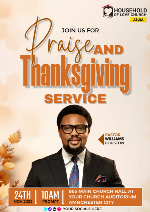Modern Church Thanksgiving Design A4 template