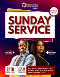 Modern Church Worship Design Poster/Wallboard template