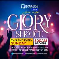 Violet Sunday Church Service Instagram-opslag Template