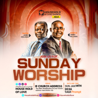 Modern Church Worship Design Publicação no Instagram template