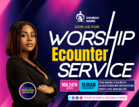 Modern Church Worship Design Flyer (US Letter) template
