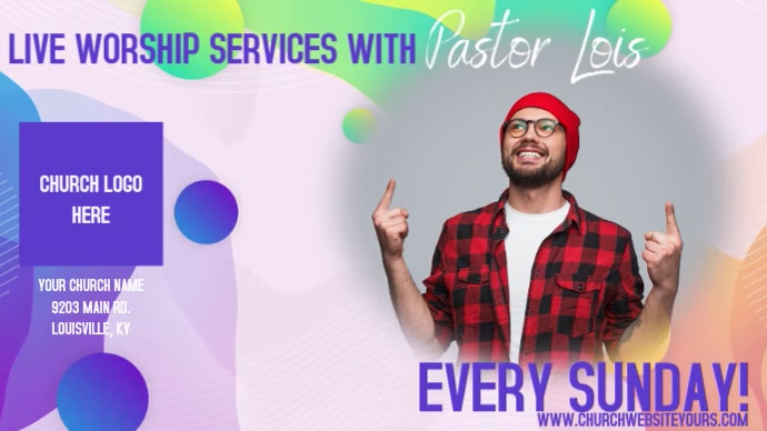 Modern Church Worship Service Digital Ad Template | PosterMyWall