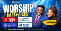 Blue Worship Service Immagine condivisa di Facebook Template