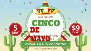 Blue Cinco De Mayo Video Facebook-covervideo (16:9) template