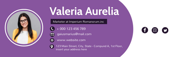 modern circular email digital signature templ Template | PosterMyWall