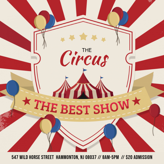 Modern Circus Show Instagram Ad Design Template | PosterMyWall