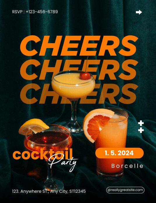 Copy of Modern classy typography cocktail party promo | PosterMyWall