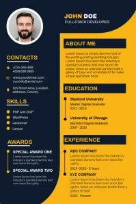 Modern clean resume cv template Poster