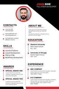 Modern clean resume cv template Cartaz