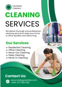 Modern  Cleaning Services Poster A6 template