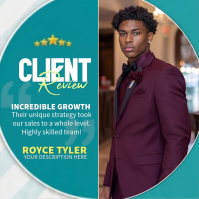 Modern Client Testimonial Instagram Post Template | Business Review & Customer Feedback Design