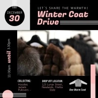 Modern Coat Drive Fundraiser Instagram Video Persegi (1:1) template