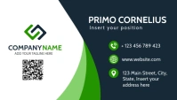 modern colorful business card dark blue light template