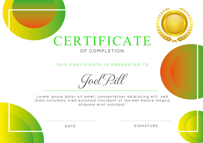 MODERN COLORFUL CERTIFICATE Template | PosterMyWall