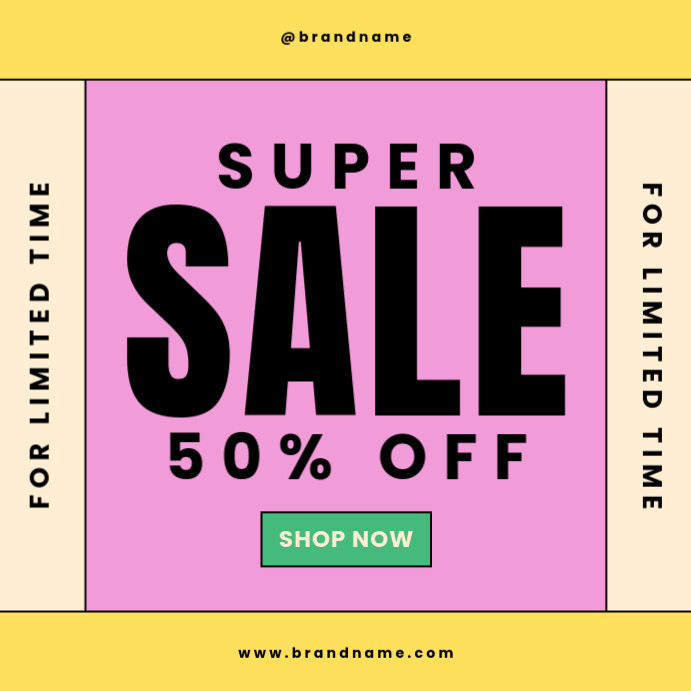 Copy of Modern Colorful Pink Super Sale Promotional Discount Offer ...