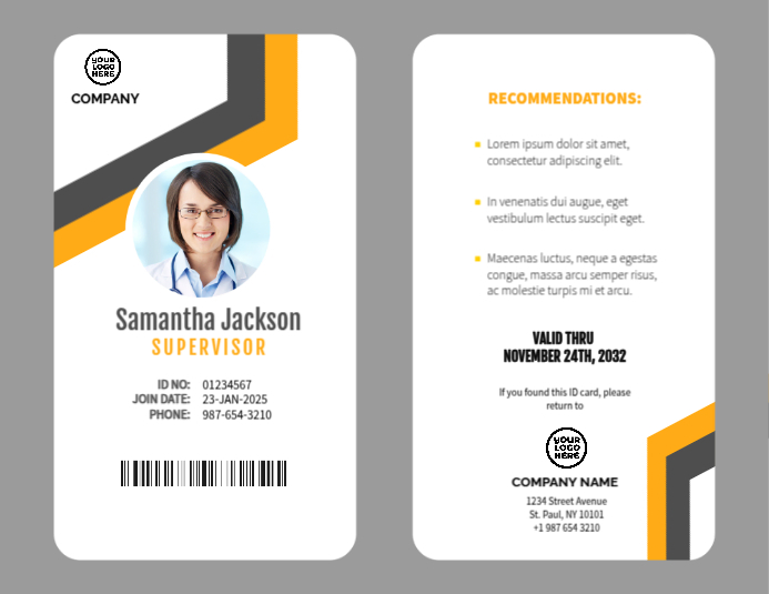 Modern Company ID card template Ulotka (US Letter)
