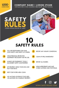 Modern Construction Work Safety Guidelines Fl Poster template