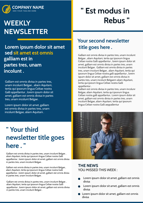 modern corporate newsletter template design A4