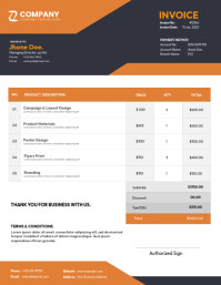 Blue Design Service Invoice Template | PosterMyWall