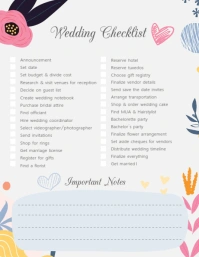 Modern Custom Wedding Checklist Template Folheto (US Letter)