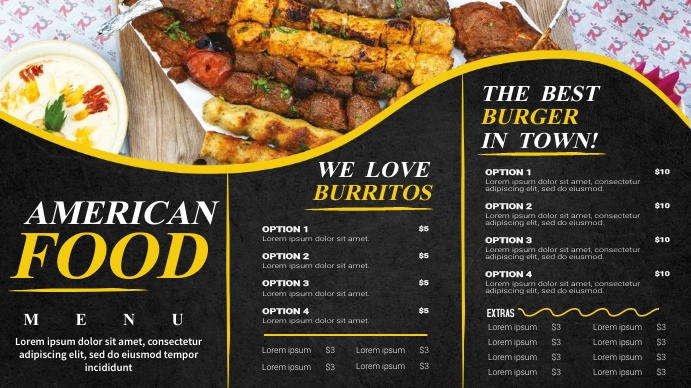 Copy of Modern digital display restaurant menu design | PosterMyWall