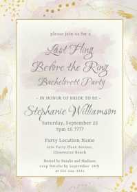 Modern Dusty Pink Bachelorette Party Invitati A6 template