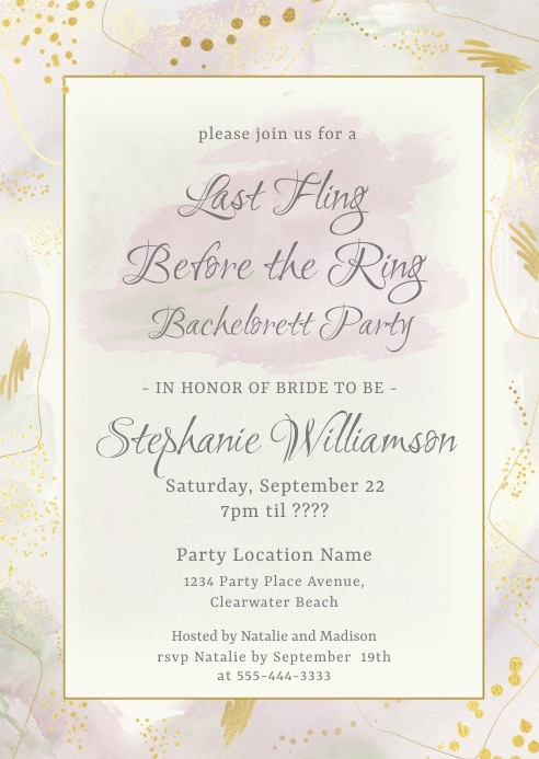 Bachelorette Party Free Medium Rectangle Templates PosterMyWall