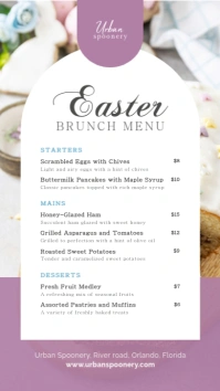 Modern Easter Brunch Menu Template Display digitale (9:16)