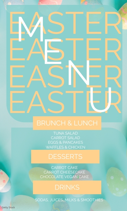 Modern Easter Menu Template | PosterMyWall