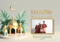 Modern Eid Al Fitr Greeting Card A5 template