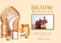 Modern Eid Al Fitr Greeting Card A5 template
