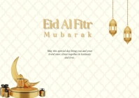 Modern Eid Al Fitr Greeting Card A5 template