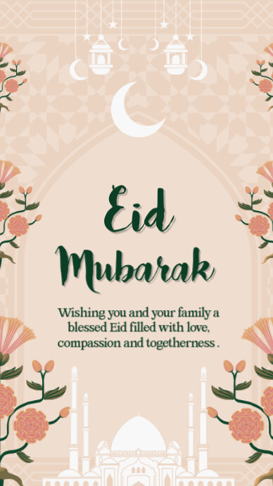 Modern Eid Mubarak  Instagram Story 2025 template