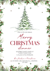 Modern Elegant Christmas dinner Party Template A4