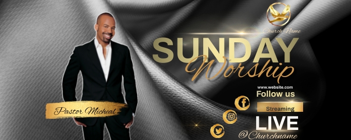 modern ELEGANT church ad design template Twitch Profile Banner