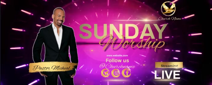 modern ELEGANT church ad design template Twitch Profile Banner