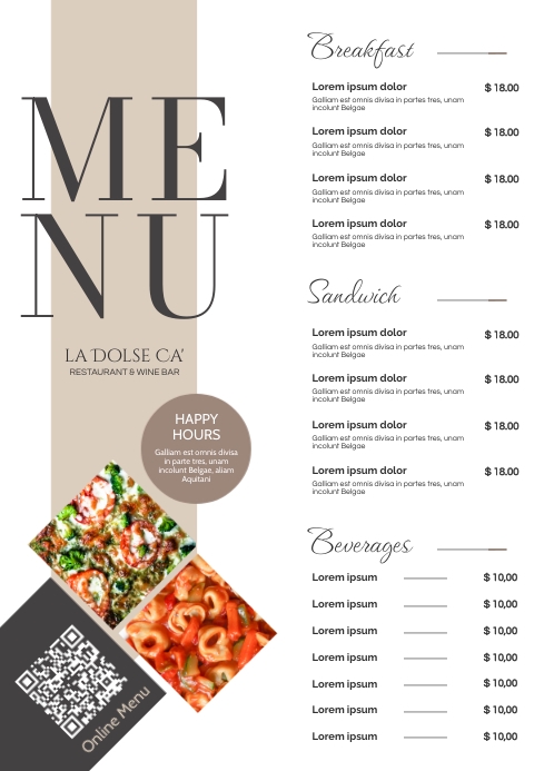 Modern Menu Writing modern elegant customizable printable menu Template | PosterMyWall