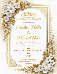 Modern Elegant Muslim Nikah Invitation Flyer (US Letter) template