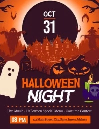 modern eyecatching halloween flyer event template