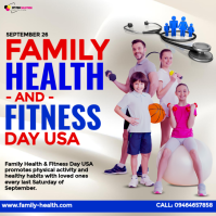 White Family Health & Fitness Day โพสต์บน Instagram Template