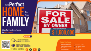 Modern Family Home for Sale Flyer YouTube-Miniaturansicht template