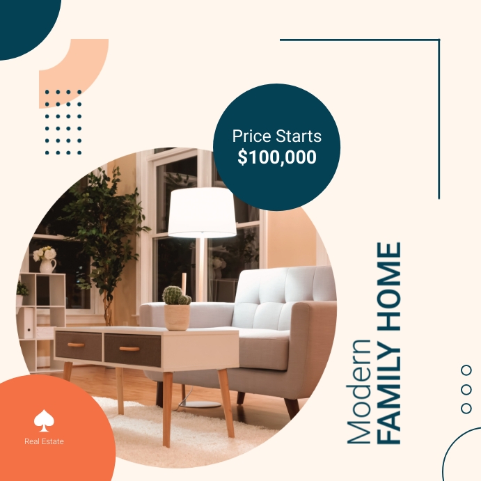 Modern Family Home Real estate Instagram prom Template | PosterMyWall